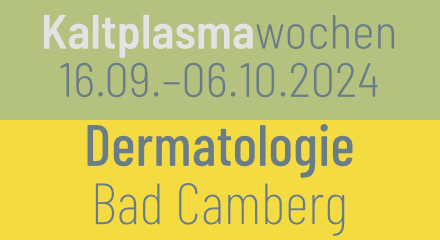 Bild von Artikel: Kaltplasmawochen in der Hautarztpraxis Bad Camberg vom 16.09.-06.10.2024.
Nähere Infos unter Tel. 06434 906 70 0 oder in unserer neuen Praxiszeitung <a href="/downloadfile/32"><b>Dermatologie Bad Camberg</b> (PDF)</b></a>.