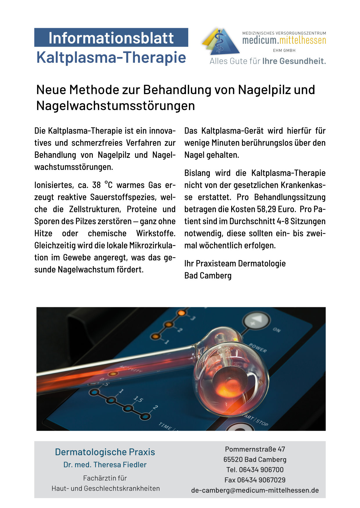 Bild von Artikel: Kaltplasma-Therapie - Neue Methode zur Behandlung von Nagelpilz und Nagelwachstumsstörungen