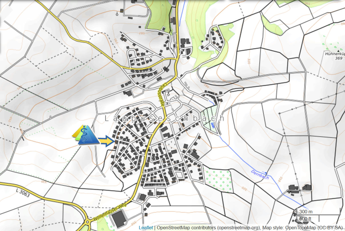 Anfahrtsskizze: Schlesierstraße 2, 35789 Weilmünster