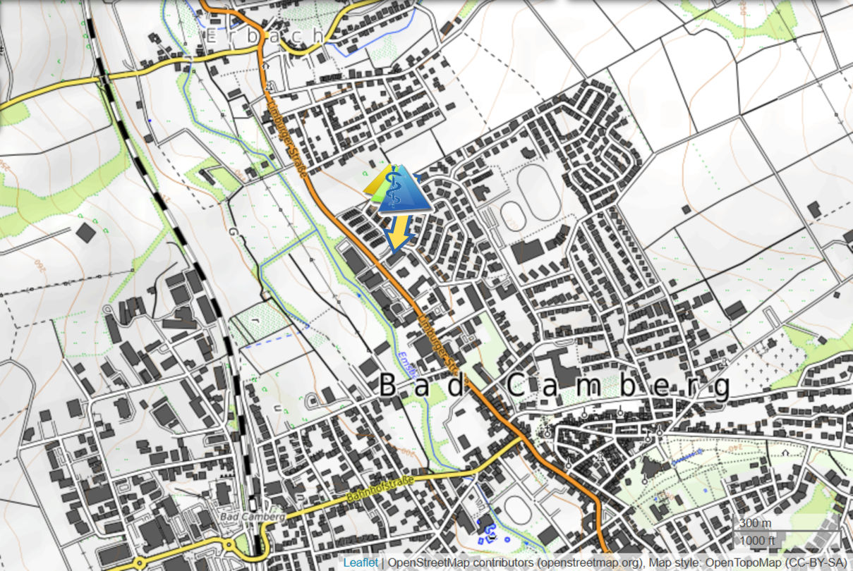 Anfahrtsskizze: Pommernstraße 47, 65520 Bad Camberg