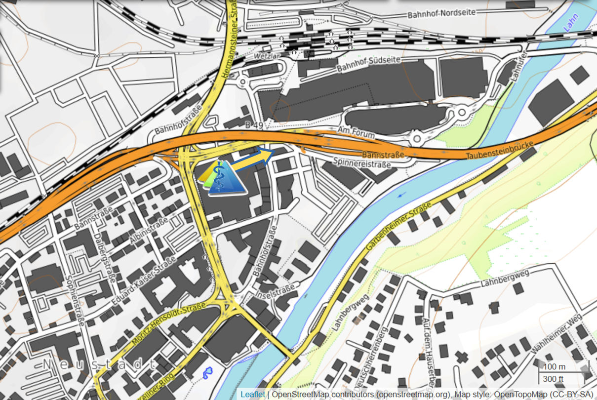 Anfahrtsskizze: Bahnhofstraße 24, 35576 Wetzlar